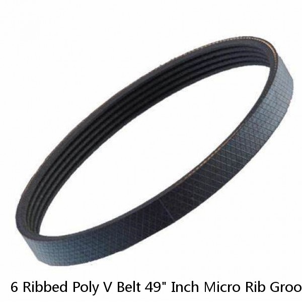 6 Ribbed Poly V Belt 49" Inch Micro Rib Groove Flat Belt Metric 490J6 490 J 6 #1 small image