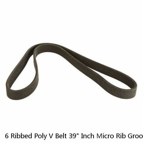 6 Ribbed Poly V Belt 39" Inch Micro Rib Groove Flat Belt Metric 390J6 390 J 6 #1 image